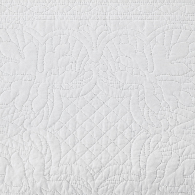 Ensemble de housse de lit de jour réversible matelassé 6 pièces avec taies et oreiller, Blanc