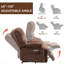 Fauteuil inclinable électrique en chenille de 23 po de large et à dossier haut avec massage par vibration à 8 points et chauffage lombaire