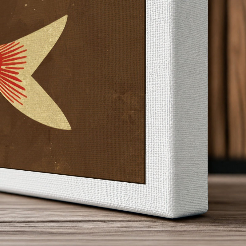 Ascending Koi Japandi - Wrapped Canvas, 30x20 - 76.2 x 50.8 cm, White Border