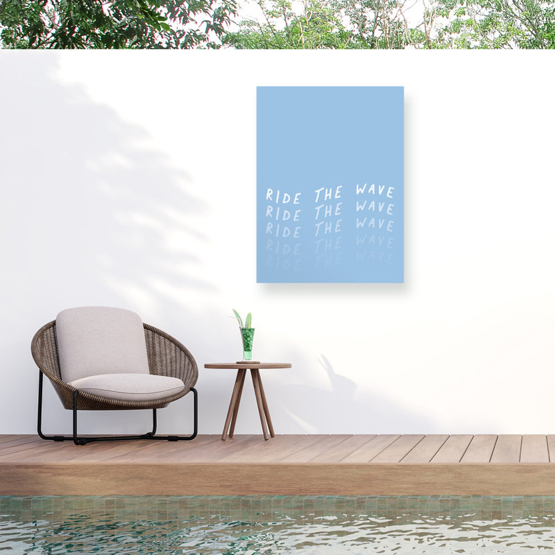 Ride the Wave Blue Canvas Typography Wall Art