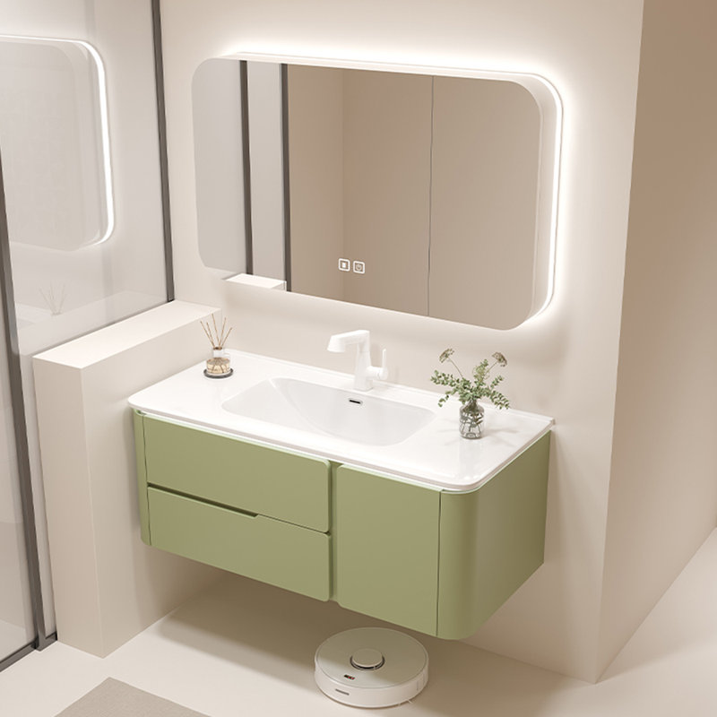 Armoire de salle de bain minimaliste de style crème fraîche