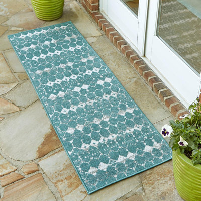 Tapis bleu sarcelle Southwestern