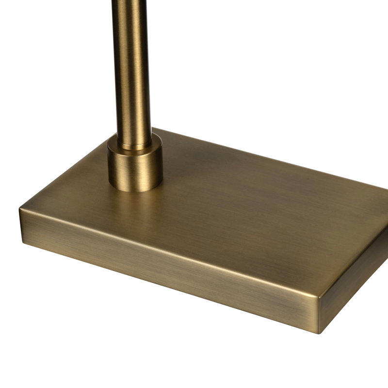 30.25" Metal Table Lamp With White Shade