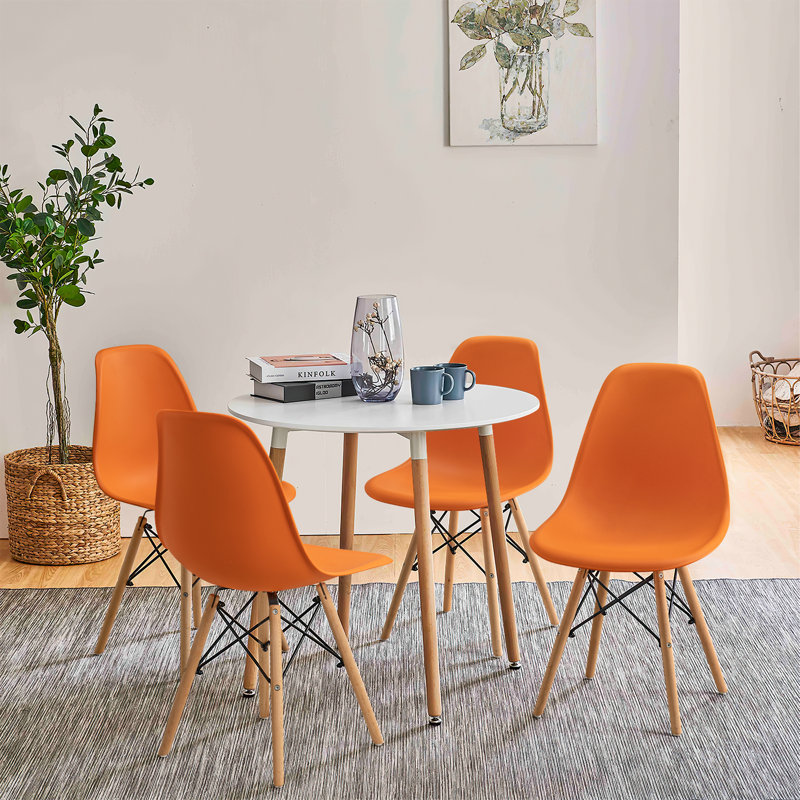 Chaise d'appoint pour bureau de cuisine Josclyn, Orange