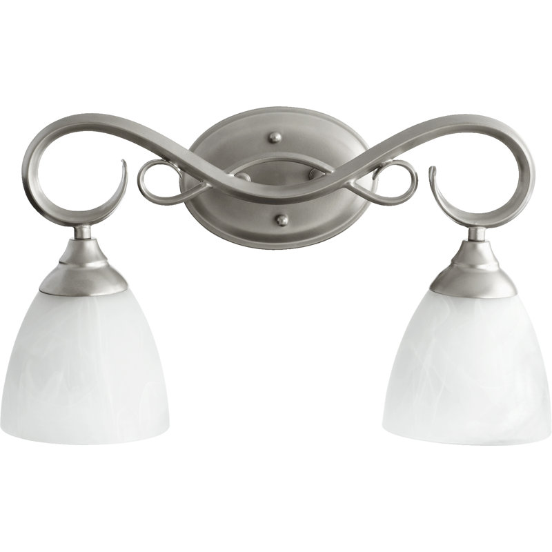 Éclairage pour meuble-lavabo 2 lumières Camas, Nickel classique