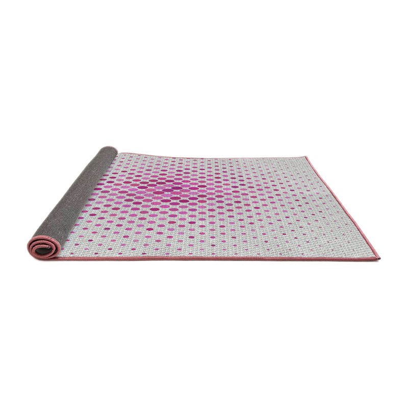 Tapis à motifs blanc / rose, Rond 3 pi