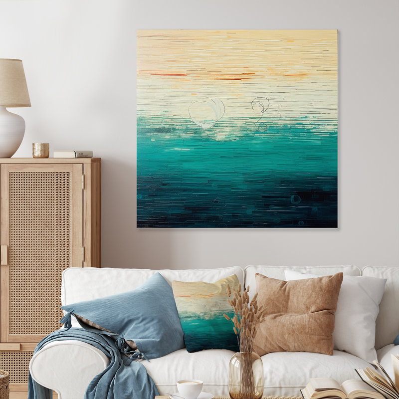 «Minimalistic Essence Beach III - Minimalisme», art mural en métal, H 16 po x l 16 po
