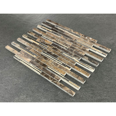 Carreau moaic en marbre foncé Emperador