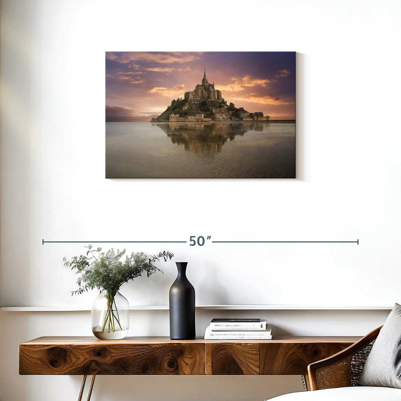 Adella Mont Saint Michel, île de l'abbaye, H 20 po x l 30 po