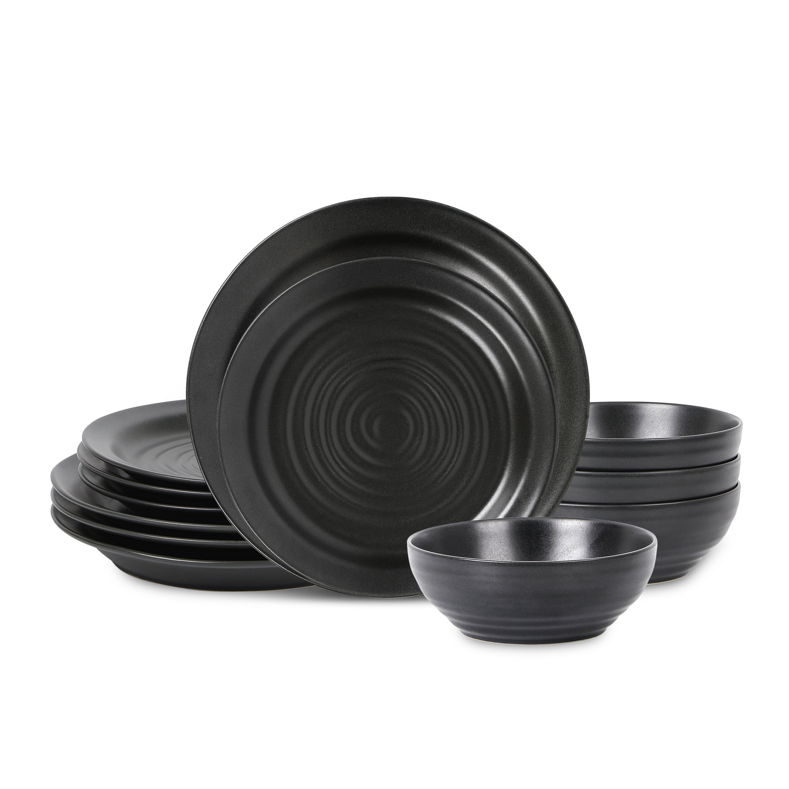 Orbit Stoneware Dinnerware Set, Gray
