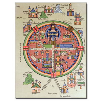 "Carte de Jérusalem et de la palme", impression sur toile
