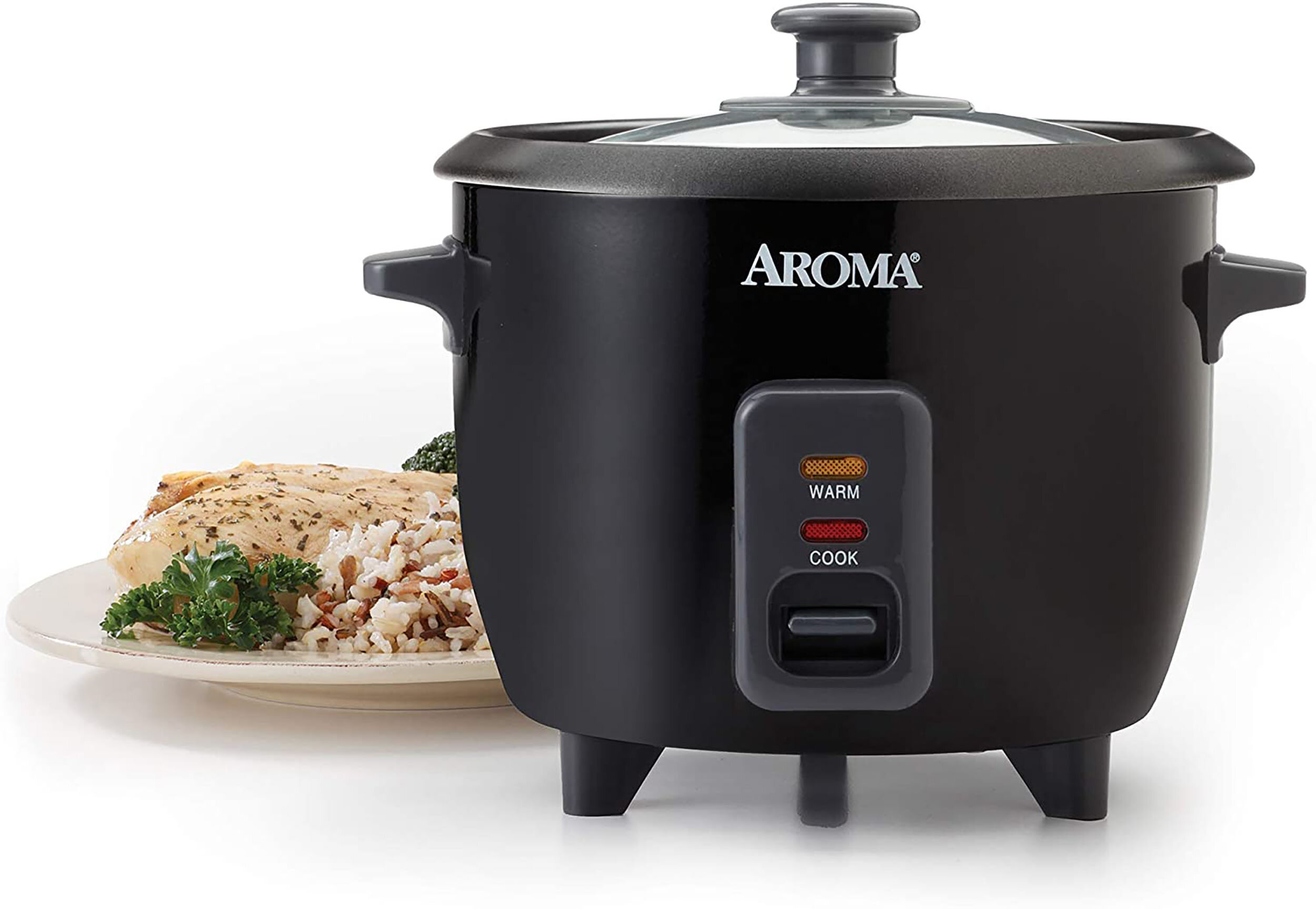 Aroma 6-Cup Rice Cooker with Stainless Steel Inner Pot