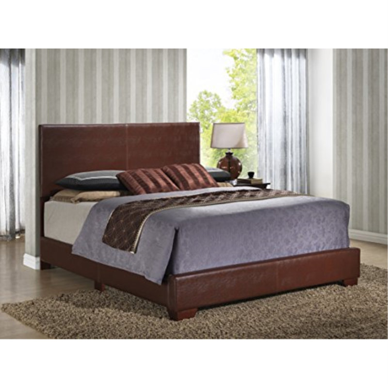 Upholstered Low Profile Standard Bed, King, Tan