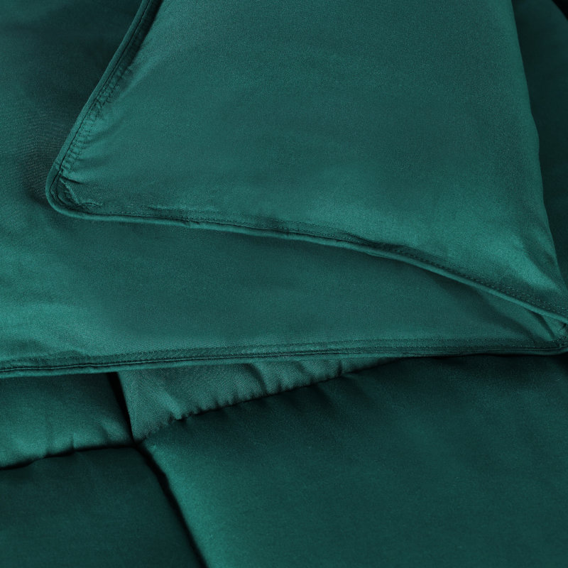 Hunter Green Twin Microfiber Reversible Comforter with Down Alternative Fill