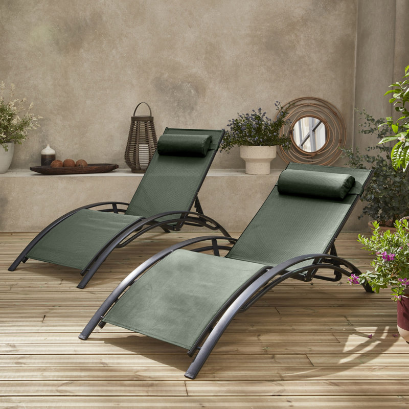 Caedence 167cm Long Reclining Chaise Lounge Set