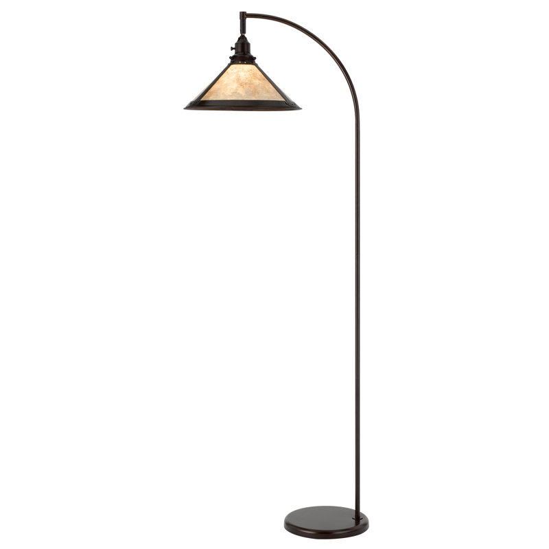 Downbridge Floor Lamp 65" H Adjustable Metal Frame Mica Shade Dark Bronze, Dark Bronze, White Mica