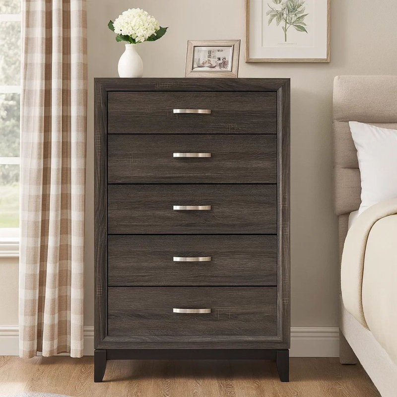 Hulme 31'' W 5 - Drawer Dresser, Gray