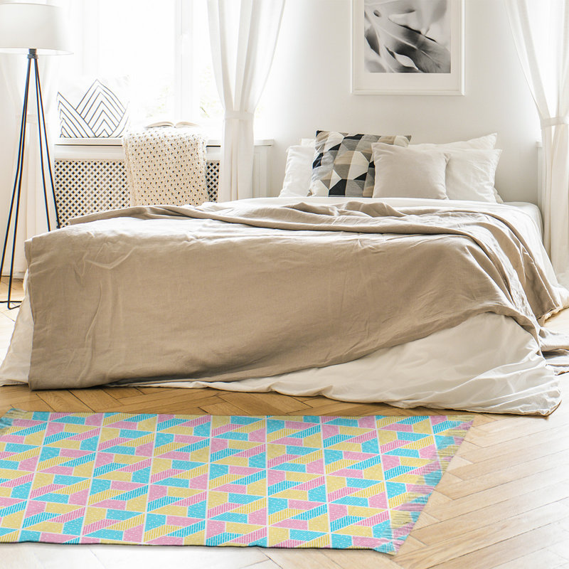 Tapis jaune/bleu/rose trapézoïdales Mcguigan, Non