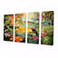 Oiseaux colorés dans une jungle tropicale fleurie - oiseau, art mural sur toile 4 pièces-106424639