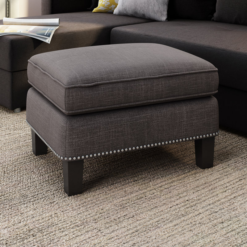 Damira Upholstered Ottoman, Gray
