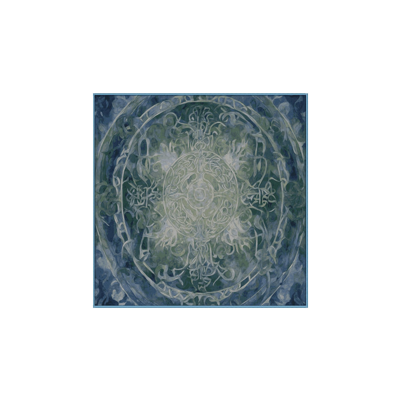 Tapis bleu soyeux et moelleux, Carré 6 pi