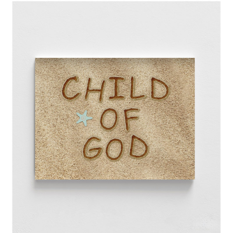 «Child of God Sand» par Tara Moss, impression d'affiche de plage de sable, décoration de petite maison de plage, affiche de décor de bord de mer, chambre chrétienne