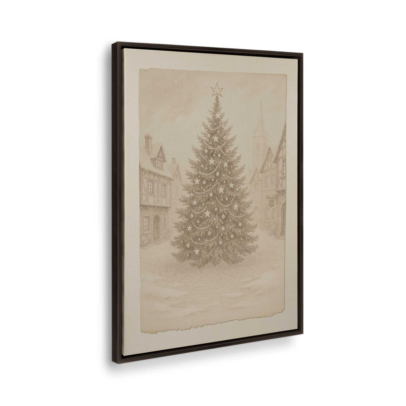 «Town Square Noel», reproduction d'art sur toile, H 12,75 po x l 8,75 po, Érable américain