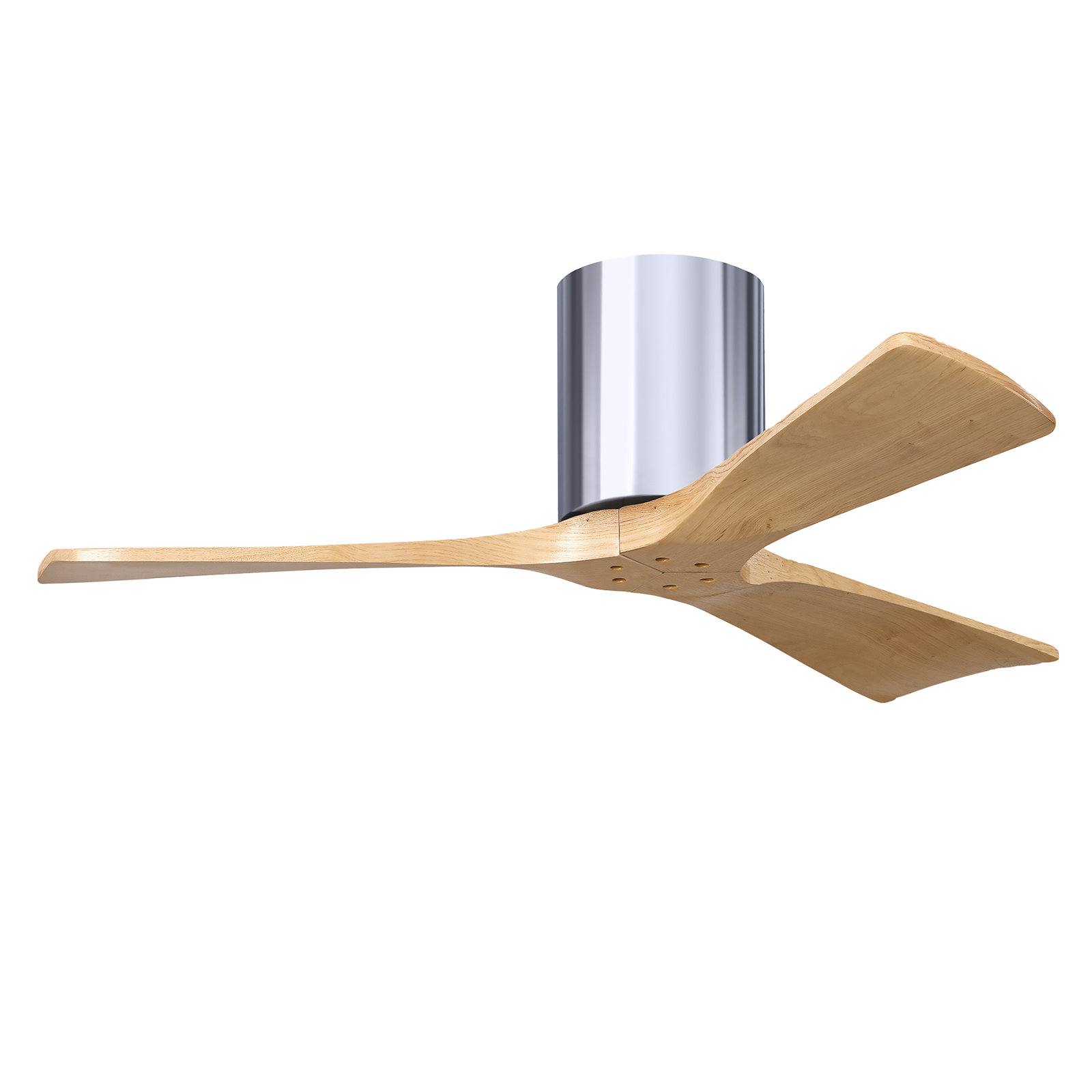Olivier 3 Blade Ceiling Fan, Polished Chrome, Light Maple Tone, 42"