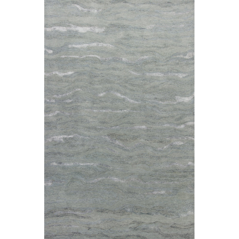 Devizes Hand Tufted Geometric Indoor Rug, Rectangle 7'6" x 9'6", Slate