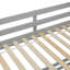 Lit simple superposé au dessus d'un lit double avec escalier de rangement coulissant gris par RIDGEPOLE-1752627942