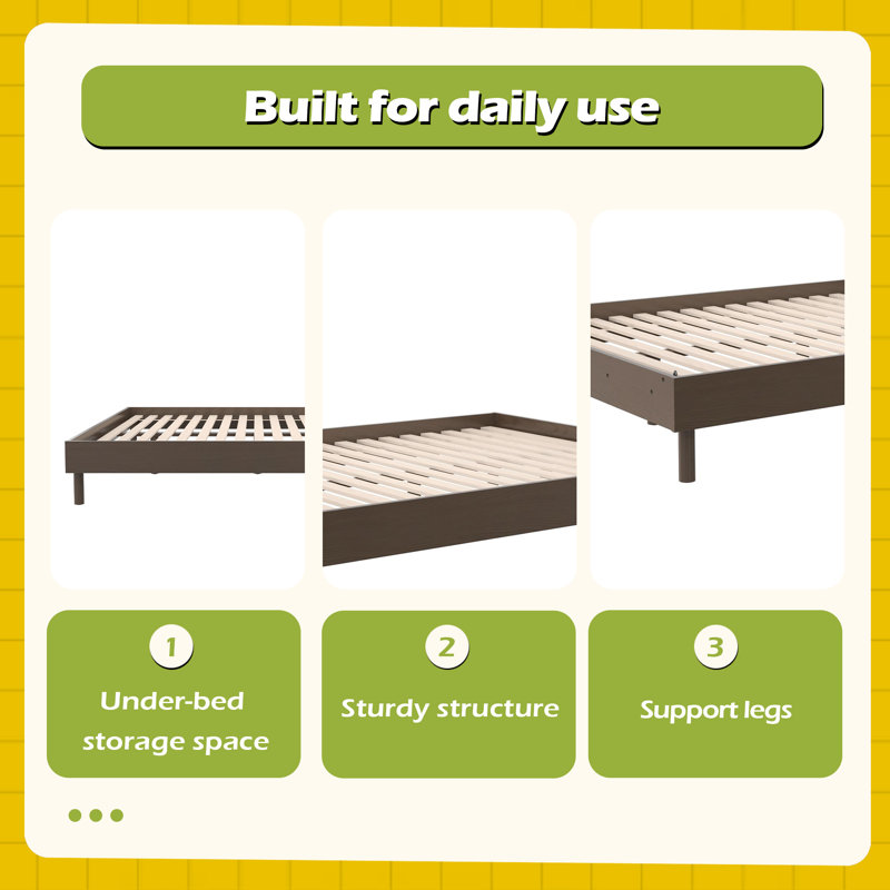 Tool-Less Wood Platform Bed