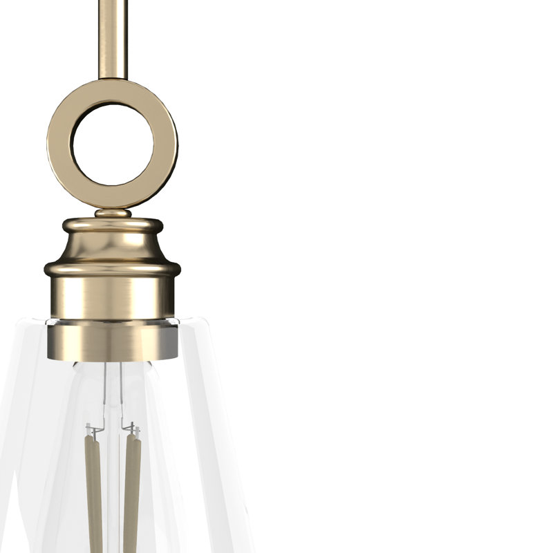 Klein 1 Light Glass Cone Pendant, Alturas Gold, Mini