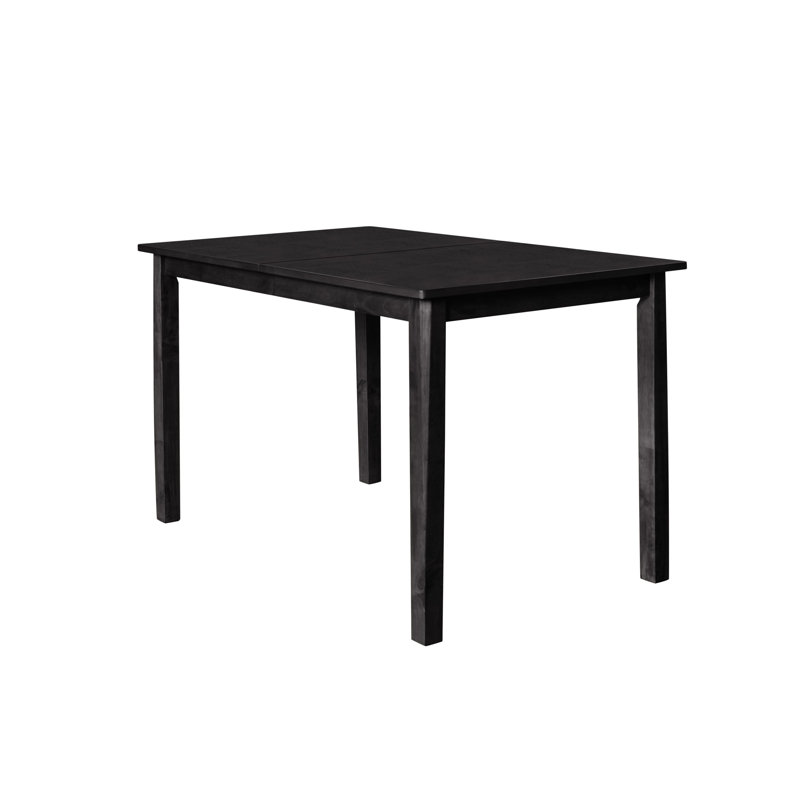 Solid Wood Base Dining Table, Black