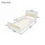 Structure de lit simple en rotin avec lumières DEL et tête de lit de rangement, idéale pour les enfants avec des barrières de sécurité et aucun sommier nécessaire-129742305