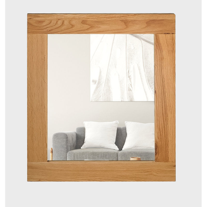 Frazier Solid Wood Flat Mirror, 68cm H x 58cm W x 2cm D