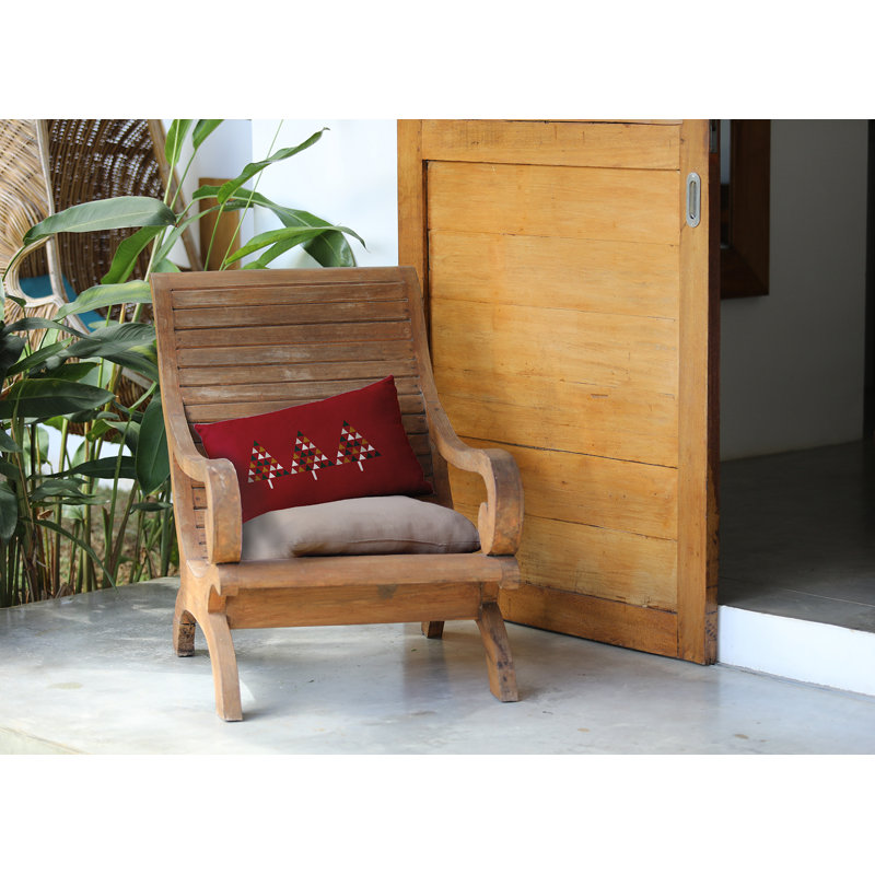 Holiday Cheer Outdoor Reversible Throw Pillow, Merry Red