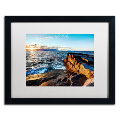 « soleil au-dessus de l’atlantique dans le maine » par david ayash,, reproduction de photo encadrée