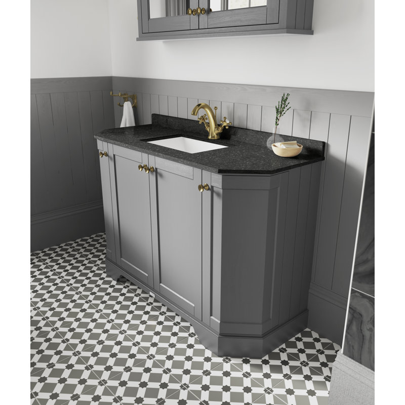 Old London 1000mm Free-standing Single Vanity, Black, Hunter Green