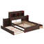 Lit plateforme double en bois avec tiroir de rangement intégré, station de charge et lit gigogne simple-279392281