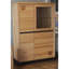 Armoire-bar moderne et multifonctionnelle avec portes en verre - Bois massif certifié FSC, support en HDF, mécanisme de fermeture automatique