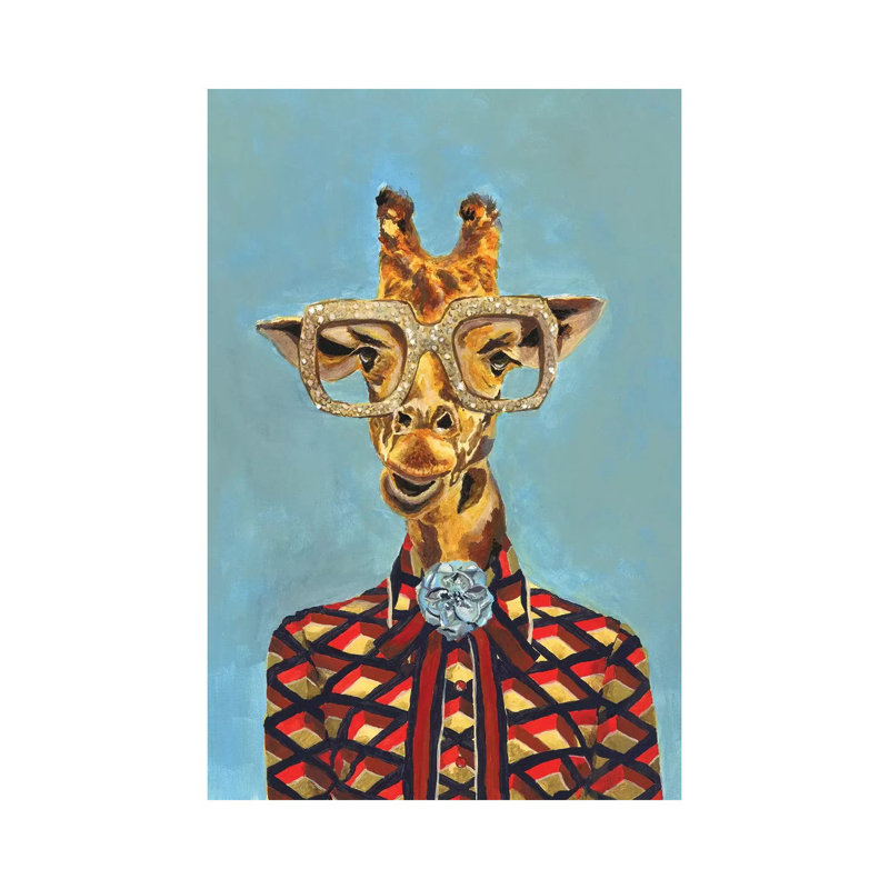 Girafe par Heather Perry - impression d'art graphique, H 48 po x l 32 po x P 1,5 po, Toile tendue
