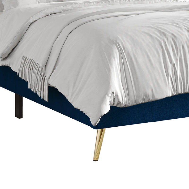 Ensemble de chambre à coucher 4 pièces Lakeysa, Bleu marine, Grand