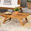 Table basse d'extérieur en bois avec finition - L 38,02 po x P 23,83 po H 12,75 po, construction à lattes ouvertes dans la teinte