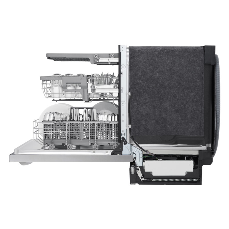 LG 24 in. in PrintProof Black Stainless Steel Top Control Dishwasher with TrueSteam, QuadWash and Dynamic Dry