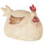 Cole And Grey Magnesium Oxide Sitting Rooster Decorative Cream Garden Sculpture With Brown And Red Accents