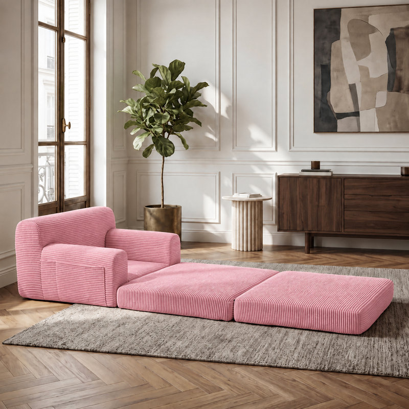 Canapé-lit modulaire à compression Boneless, Rose