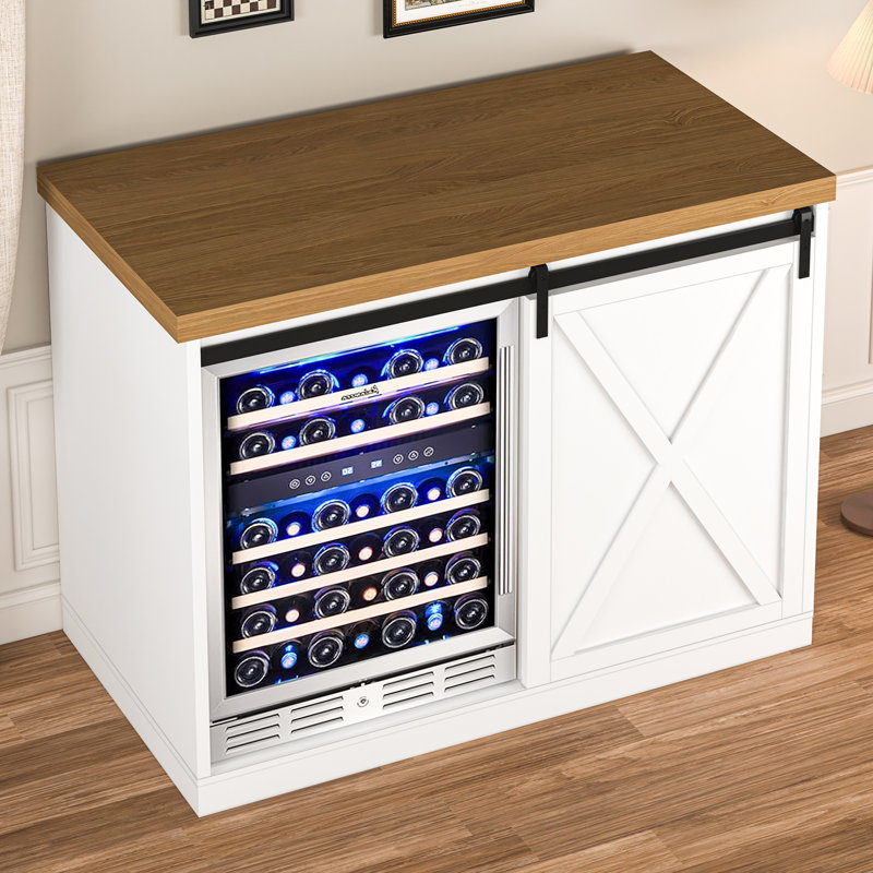 Wine Racks Wine Credenza With Space For Fridge Granville Black And