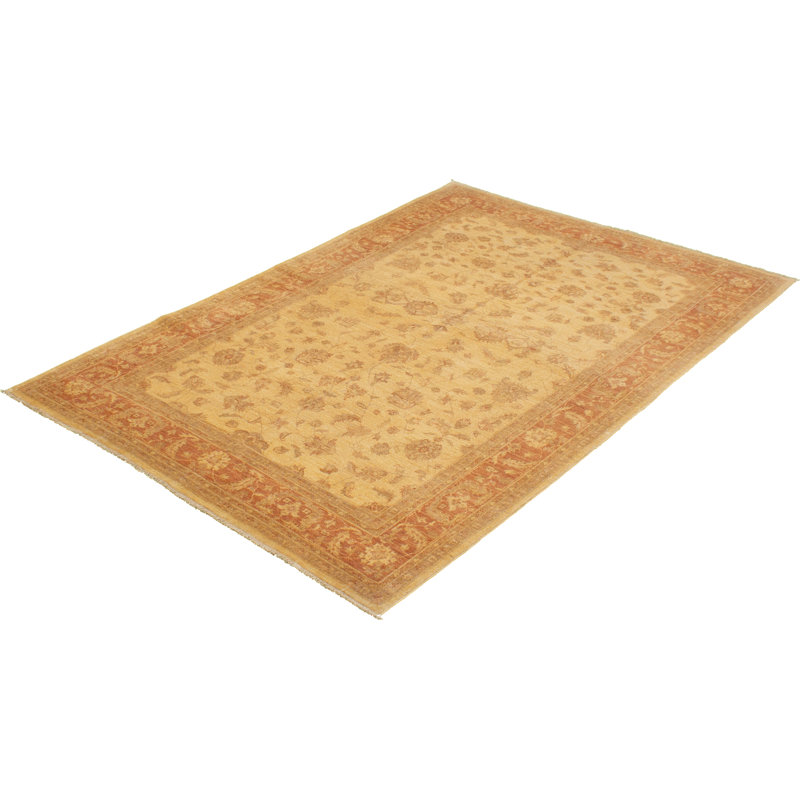 Tapis de zone en laine 7 pi 4 po x 9 pi 7 po à la main one-of-kind-noué la 2010 chobi Allahna