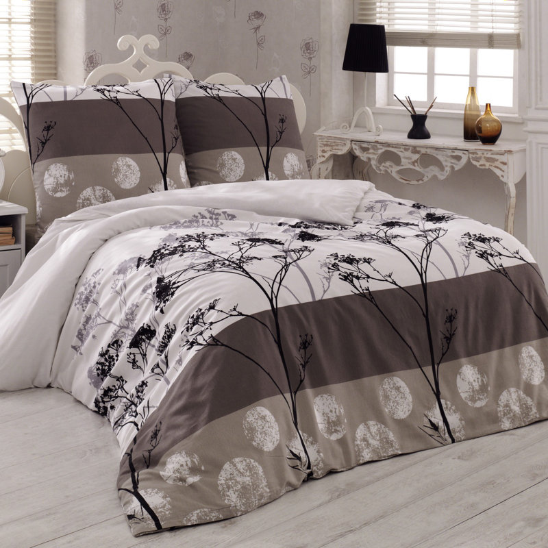 Ensemble de housse de couette en mélange de coton Langer, Housse de couette 61 po x 79 po + 1 taie d'oreille