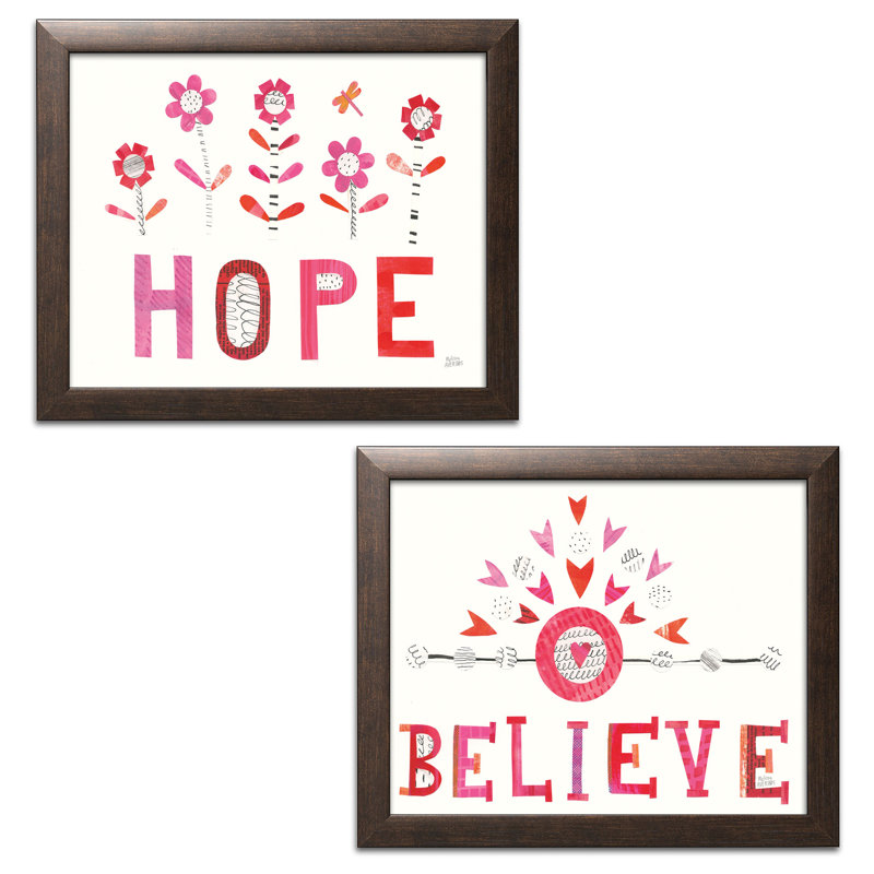2 - Piece, Brown Framed Paper, 11" H x 14" W x 1.5" D